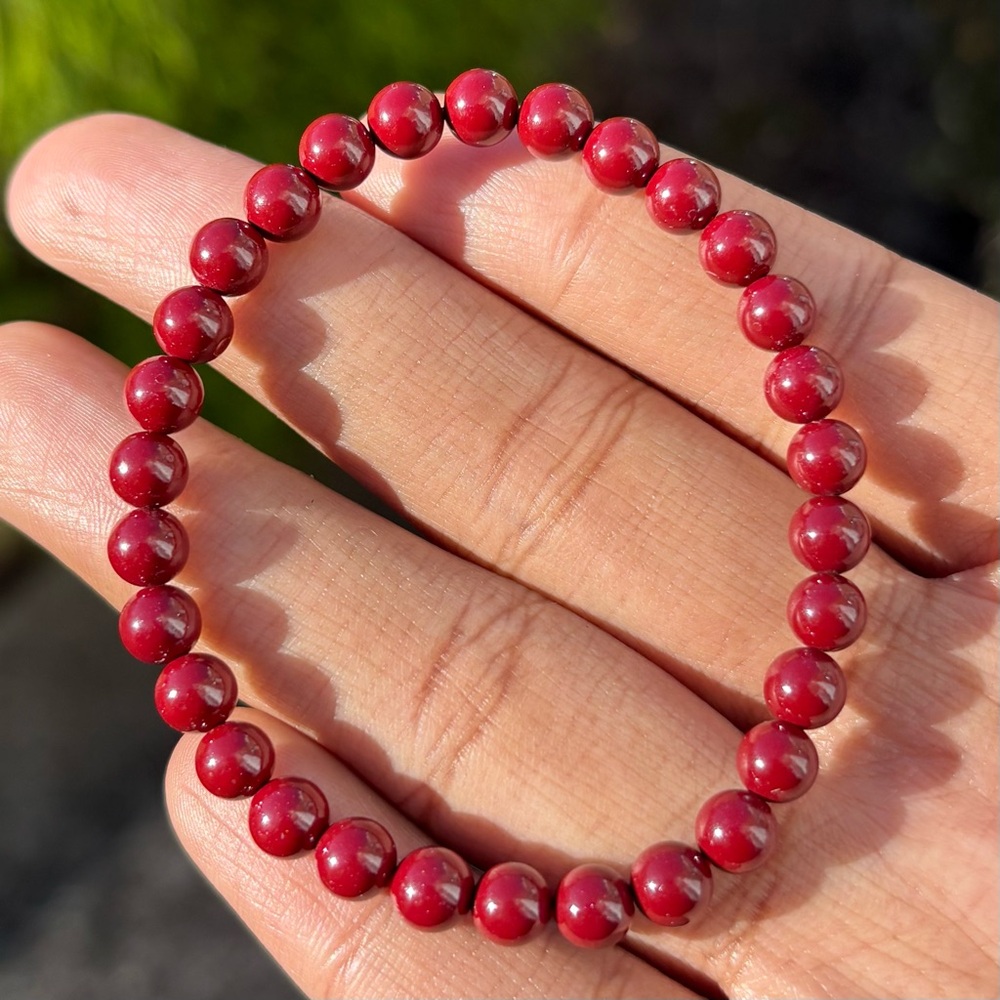 Cinnabar Crystal Bracelet 6mm